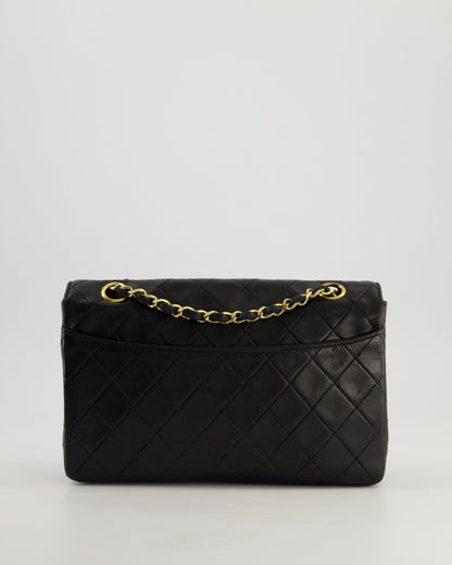 Chanel Vintage Black Classic Small Timeless Classique Flap Bag in Lambskin Leather with 24k Gold Hardware