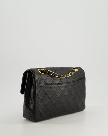 Chanel Vintage Black Classic Small Timeless Classique Flap Bag in Lambskin Leather with 24k Gold Hardware