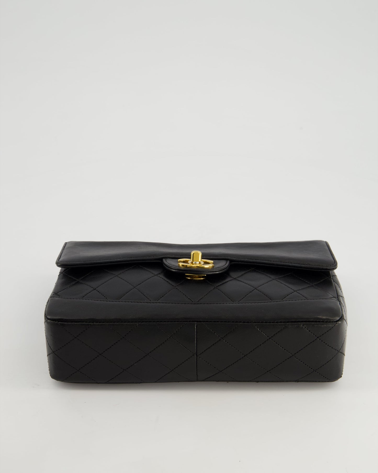 Chanel Vintage Black Classic Small Timeless Classique Flap Bag in Lambskin Leather with 24k Gold Hardware