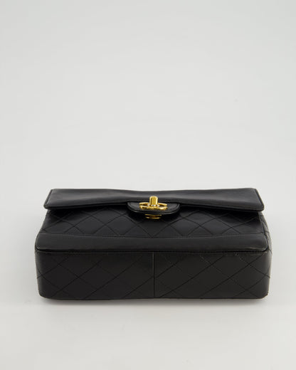 Chanel Vintage Black Classic Small Timeless Classique Flap Bag in Lambskin Leather with 24k Gold Hardware