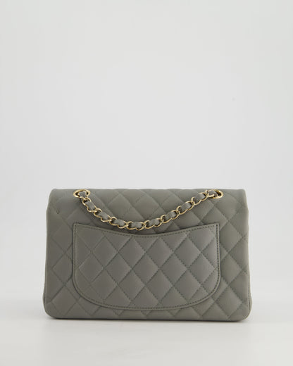 *HOT & RARE* Chanel Stone Grey Small Classic Double Flap Bag in Caviar Leather with Champagne Gold Hardware