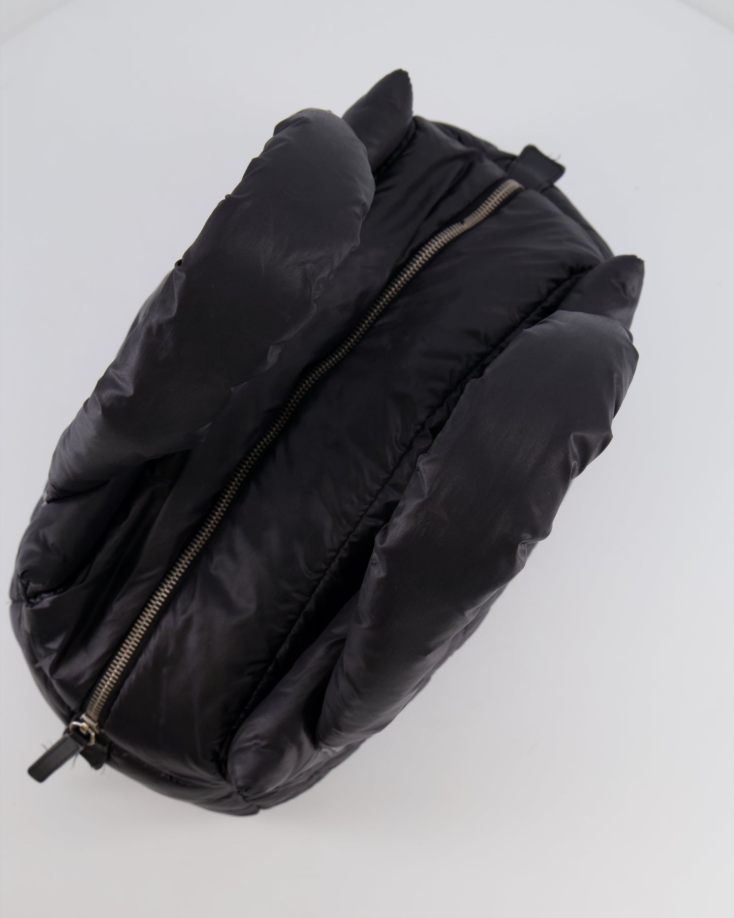 Chanel Black Coco Cocoon Bag in Nylon and Silver Hardware with Leather CC Details