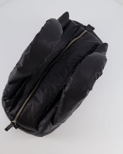 Chanel Black Coco Cocoon Bag in Nylon and Silver Hardware with Leather CC Details