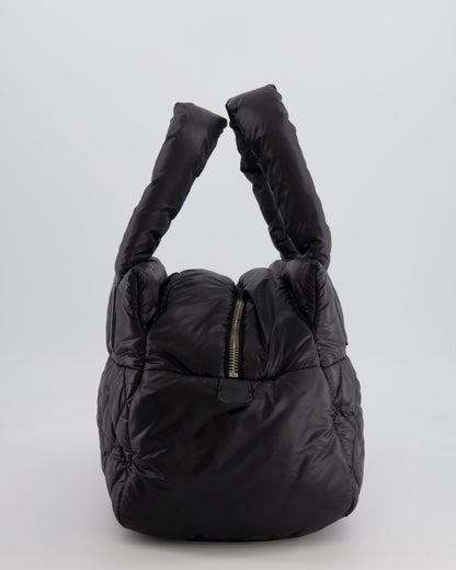 Chanel Black Coco Cocoon Bag in Nylon and Silver Hardware with Leather CC Details