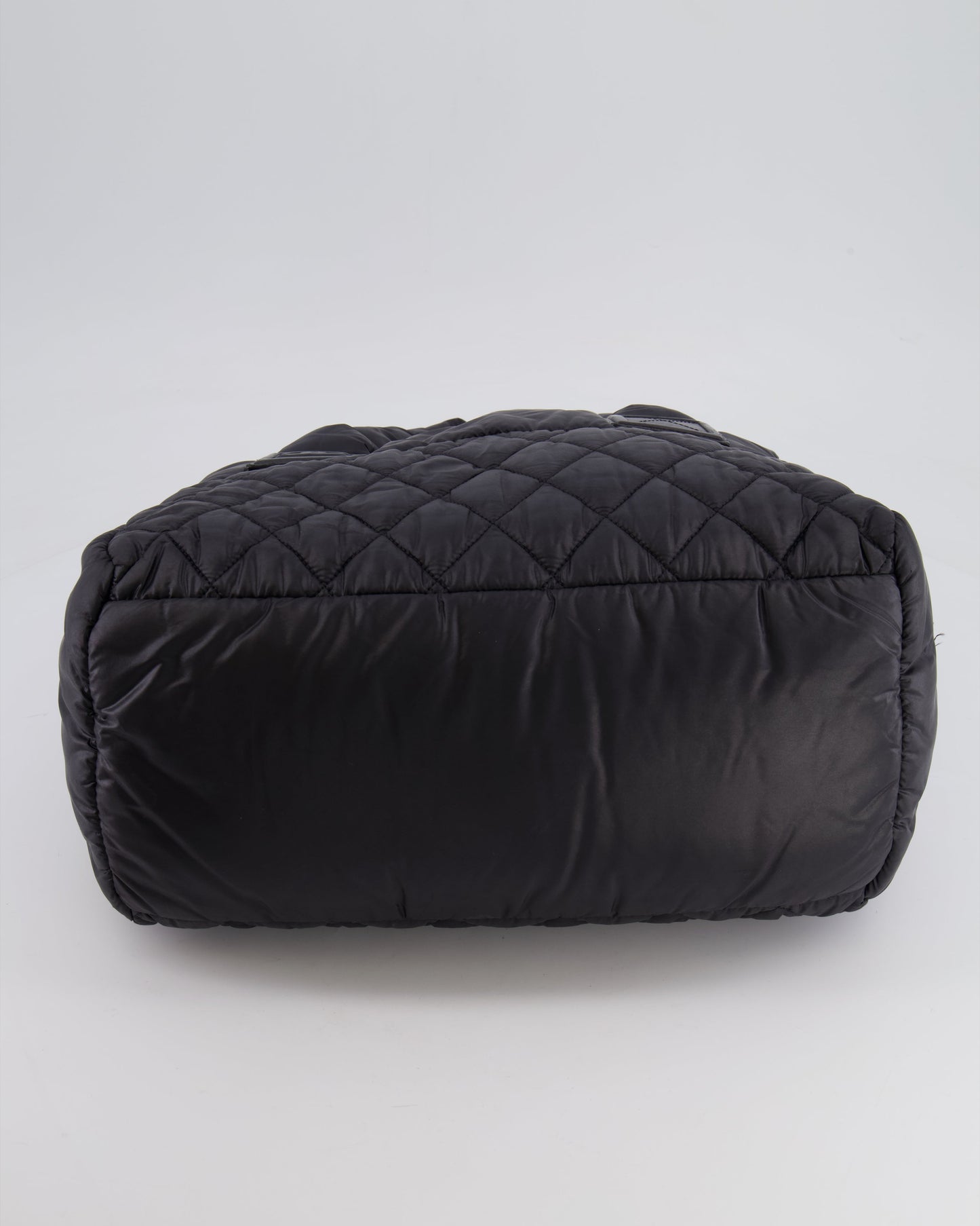 Chanel Black Coco Cocoon Bag in Nylon and Silver Hardware with Leather CC Details