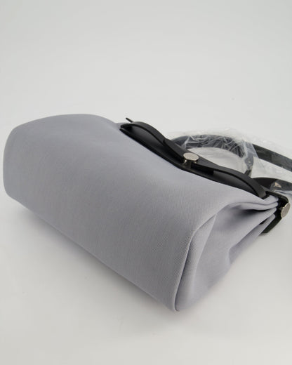 *HOT & NEW COLOUR* Hermès Herbag 31 Zip Bag in Gris Toile Officier Canvas, Noir Vache Hunter Leather with Palladium Hardware