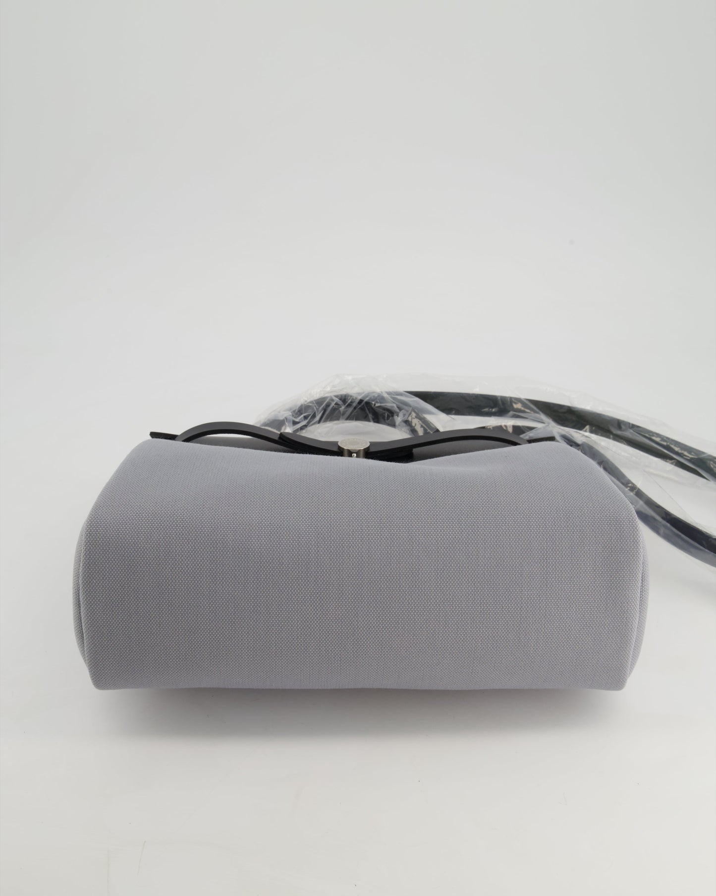 *HOT & NEW COLOUR* Hermès Herbag 31 Zip Bag in Gris Toile Officier Canvas, Noir Vache Hunter Leather with Palladium Hardware