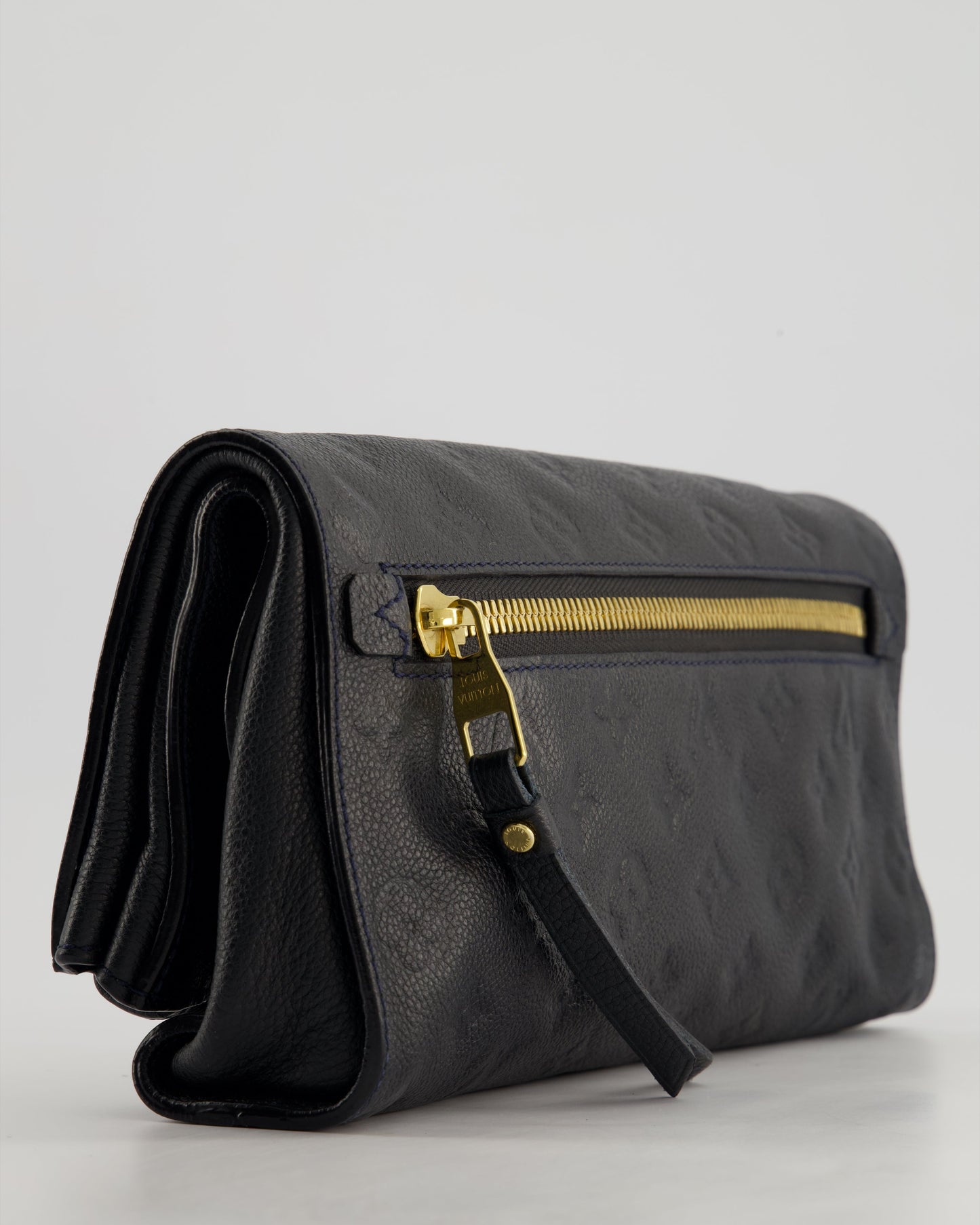 Louis Vuitton Navy Petillante Clutch Bag with Empreinte Leather and Gold Hardware