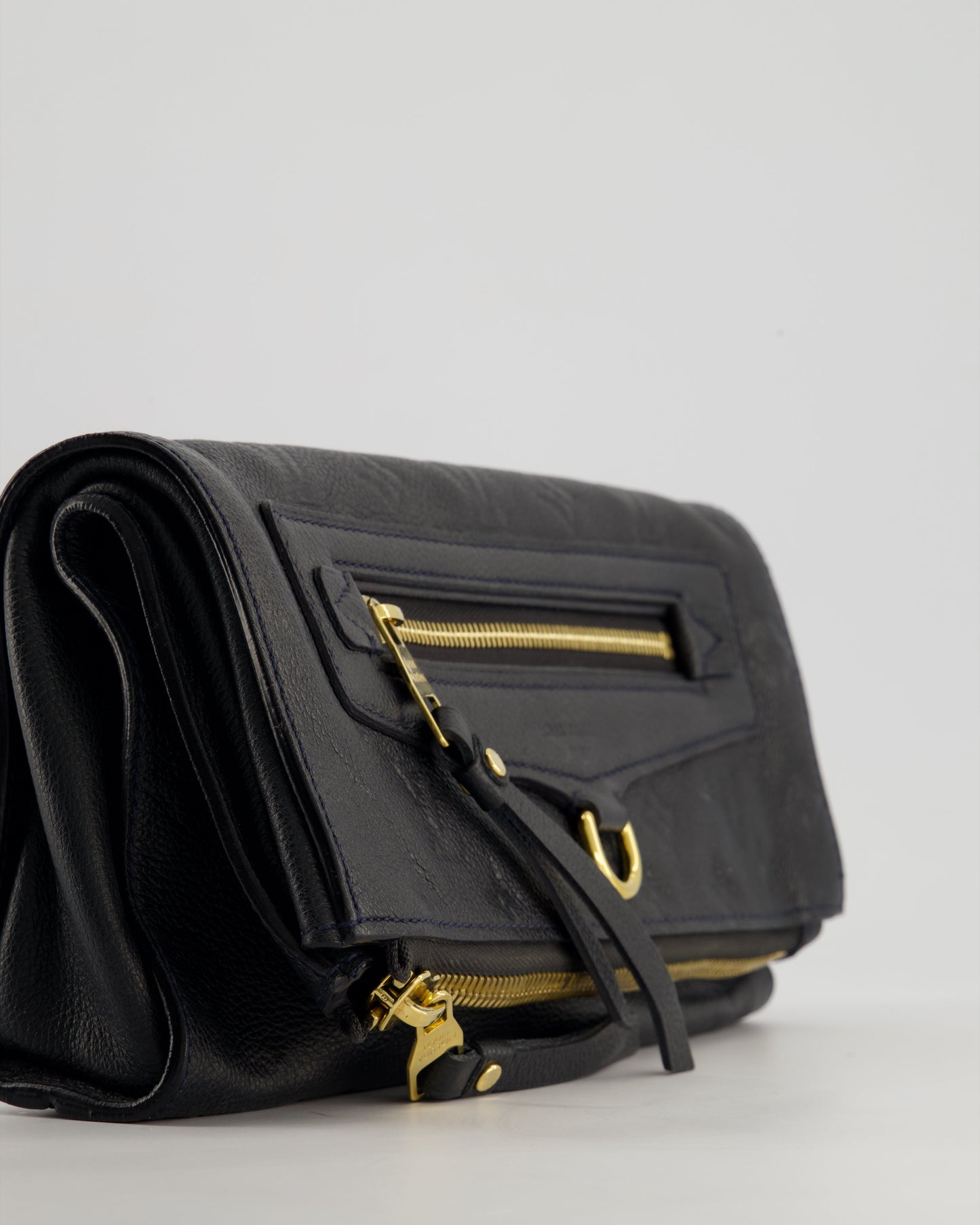Louis Vuitton Navy Petillante Clutch Bag with Empreinte Leather and Gold Hardware