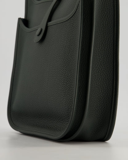 *HOT* Hermès Evelyne III 29cm Bag in Vert Mangrove Clemence Leather with Palladium Hardware
