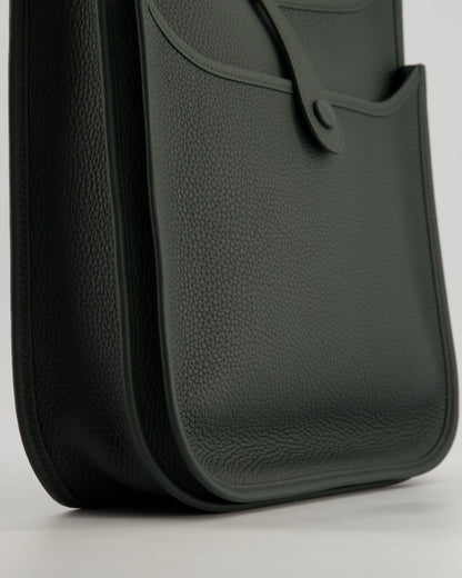 *HOT* Hermès Evelyne III 29cm Bag in Vert Mangrove Clemence Leather with Palladium Hardware