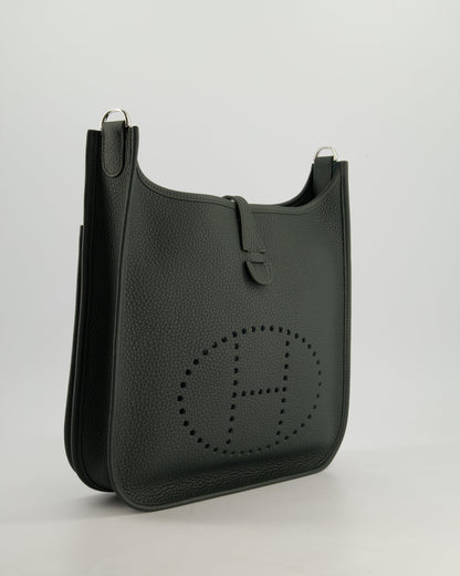 *HOT* Hermès Evelyne III 29cm Bag in Vert Mangrove Clemence Leather with Palladium Hardware