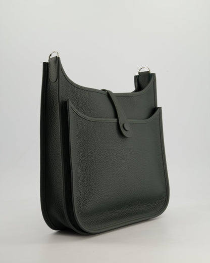 *HOT* Hermès Evelyne III 29cm Bag in Vert Mangrove Clemence Leather with Palladium Hardware