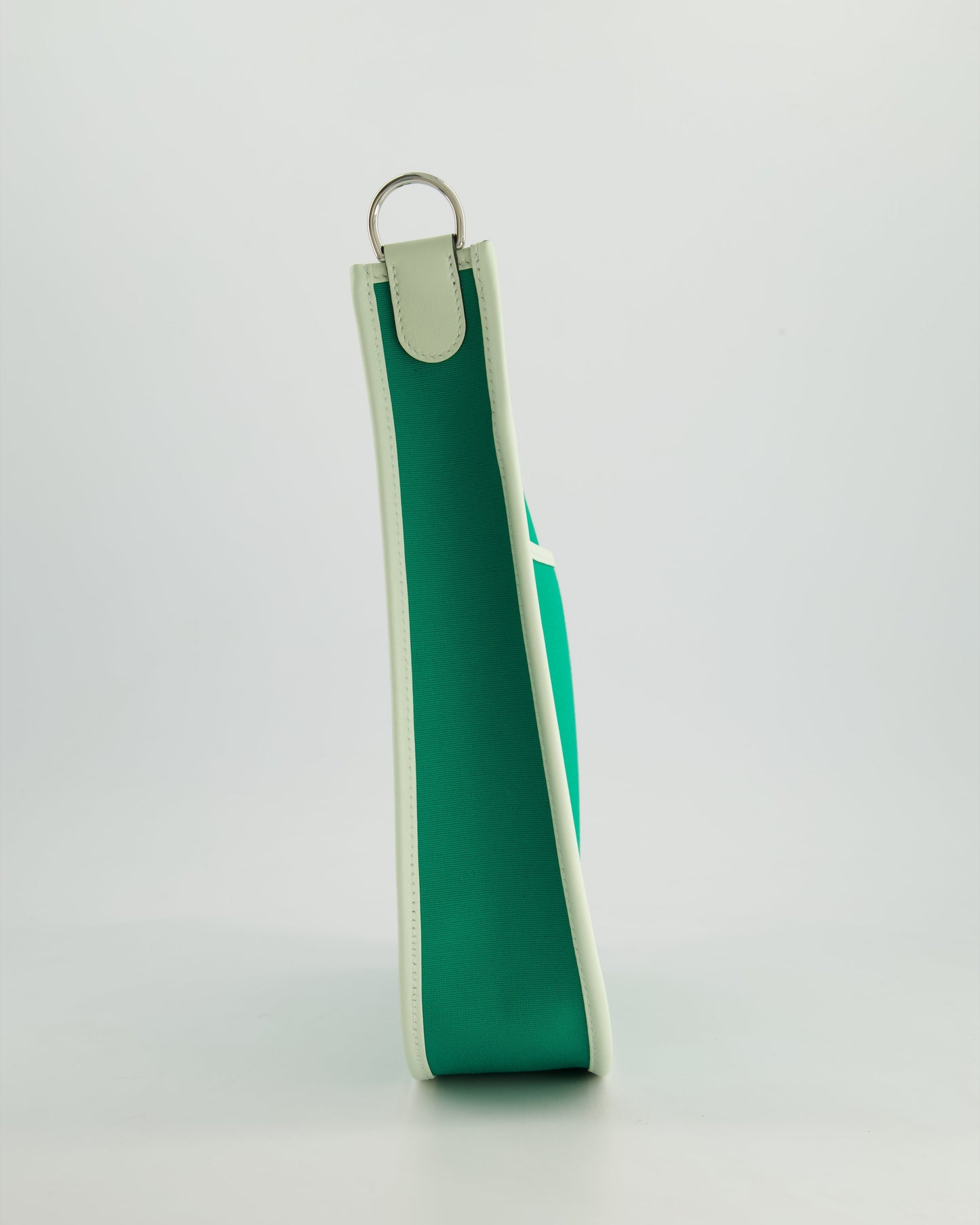 *NEW STYLE* Hermes Neo Evelyne 29cm in Menthe Canvas, Bleu Azteque Interior & Vert Fizz Swift Leather with Palladium Hardware