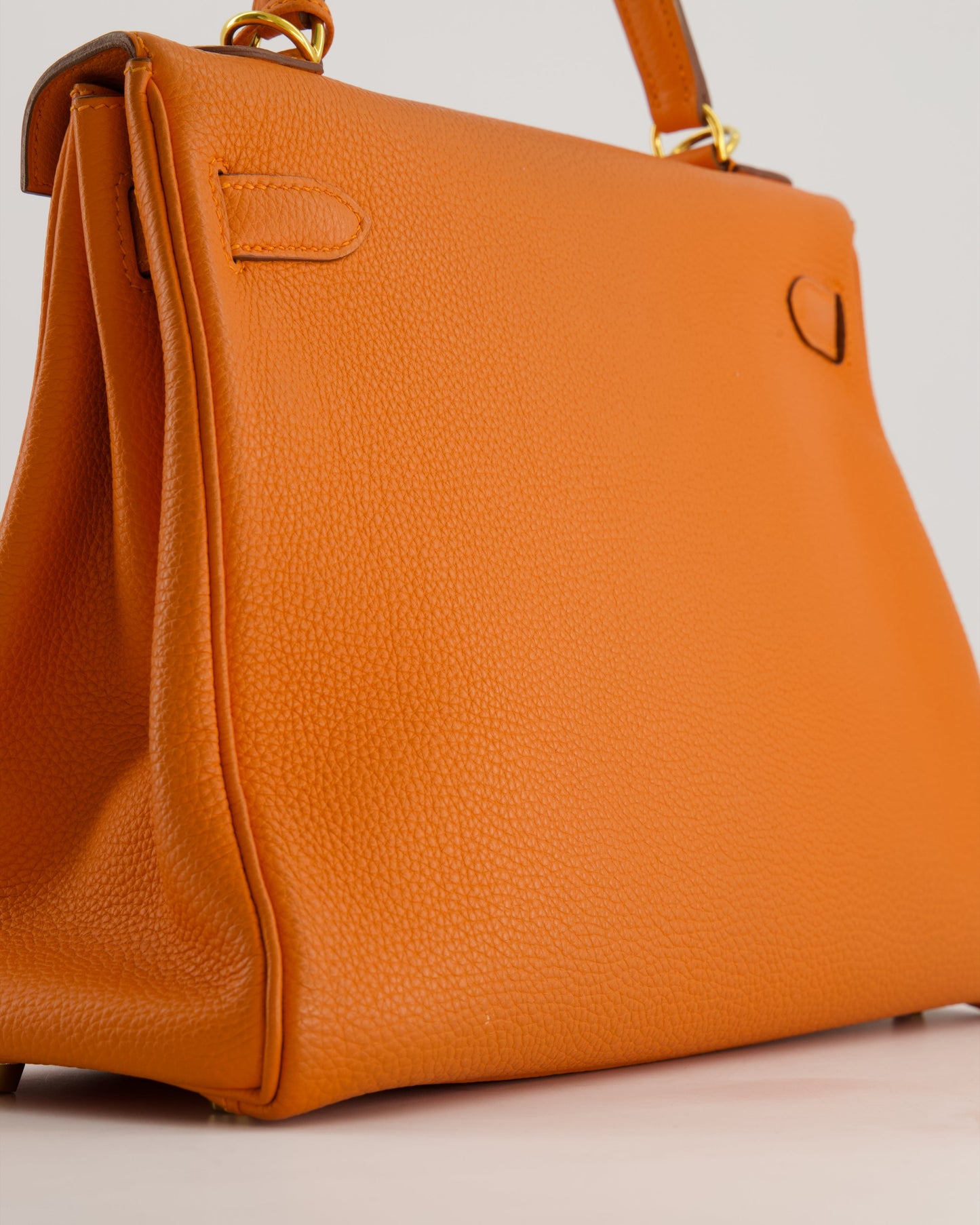Hermès HSS Kelly Bag 32cm Retourne in Orange Togo Leather with Gold Hardware