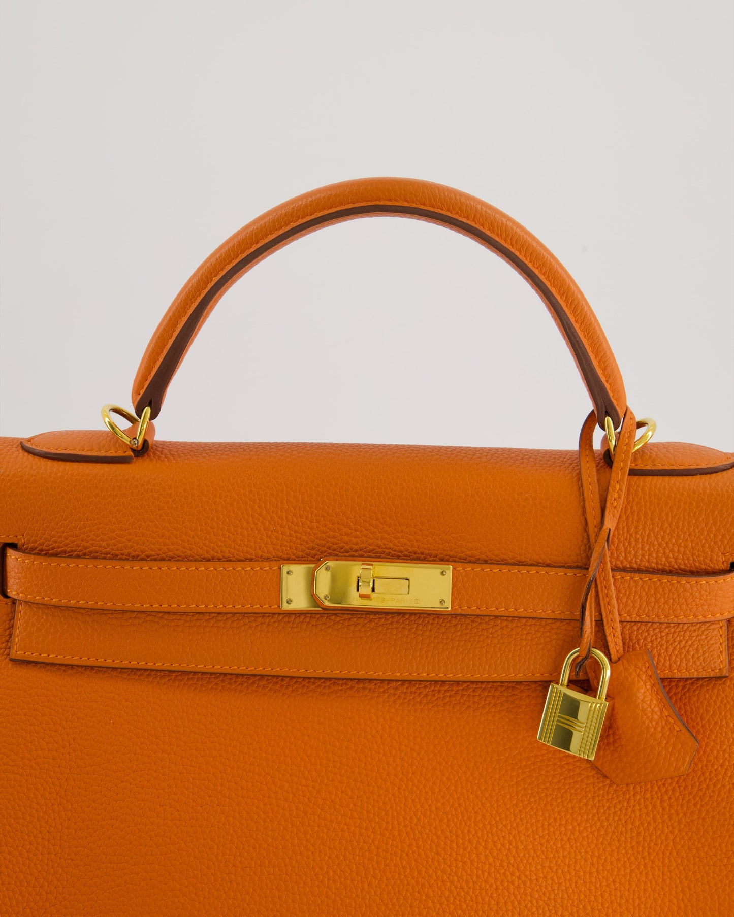 Hermès HSS Kelly Bag 32cm Retourne in Orange Togo Leather with Gold Hardware