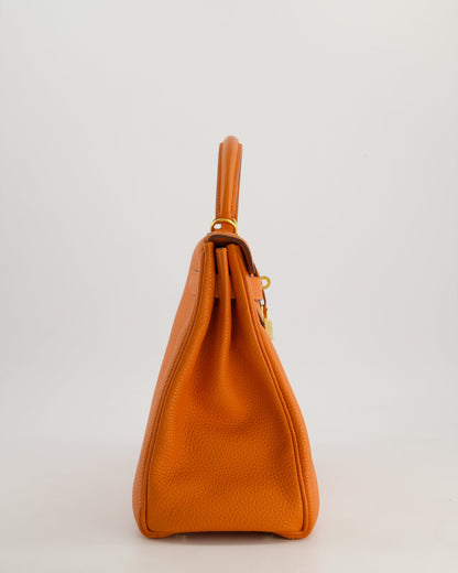 Hermès HSS Kelly Bag 32cm Retourne in Orange Togo Leather with Gold Hardware