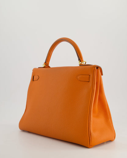Hermès HSS Kelly Bag 32cm Retourne in Orange Togo Leather with Gold Hardware