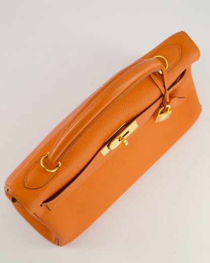 Hermès HSS Kelly Bag 32cm Retourne in Orange Togo Leather with Gold Hardware