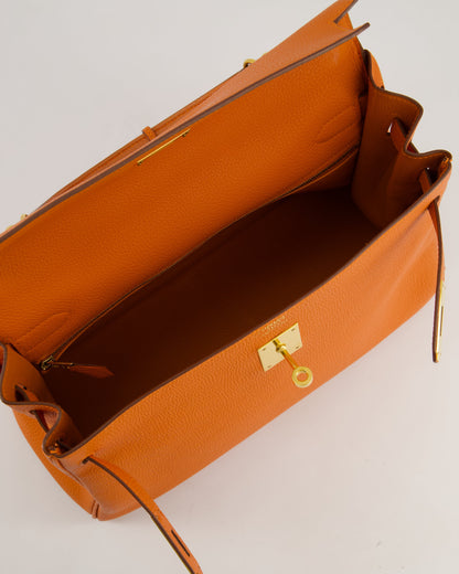 Hermès HSS Kelly Bag 32cm Retourne in Orange Togo Leather with Gold Hardware