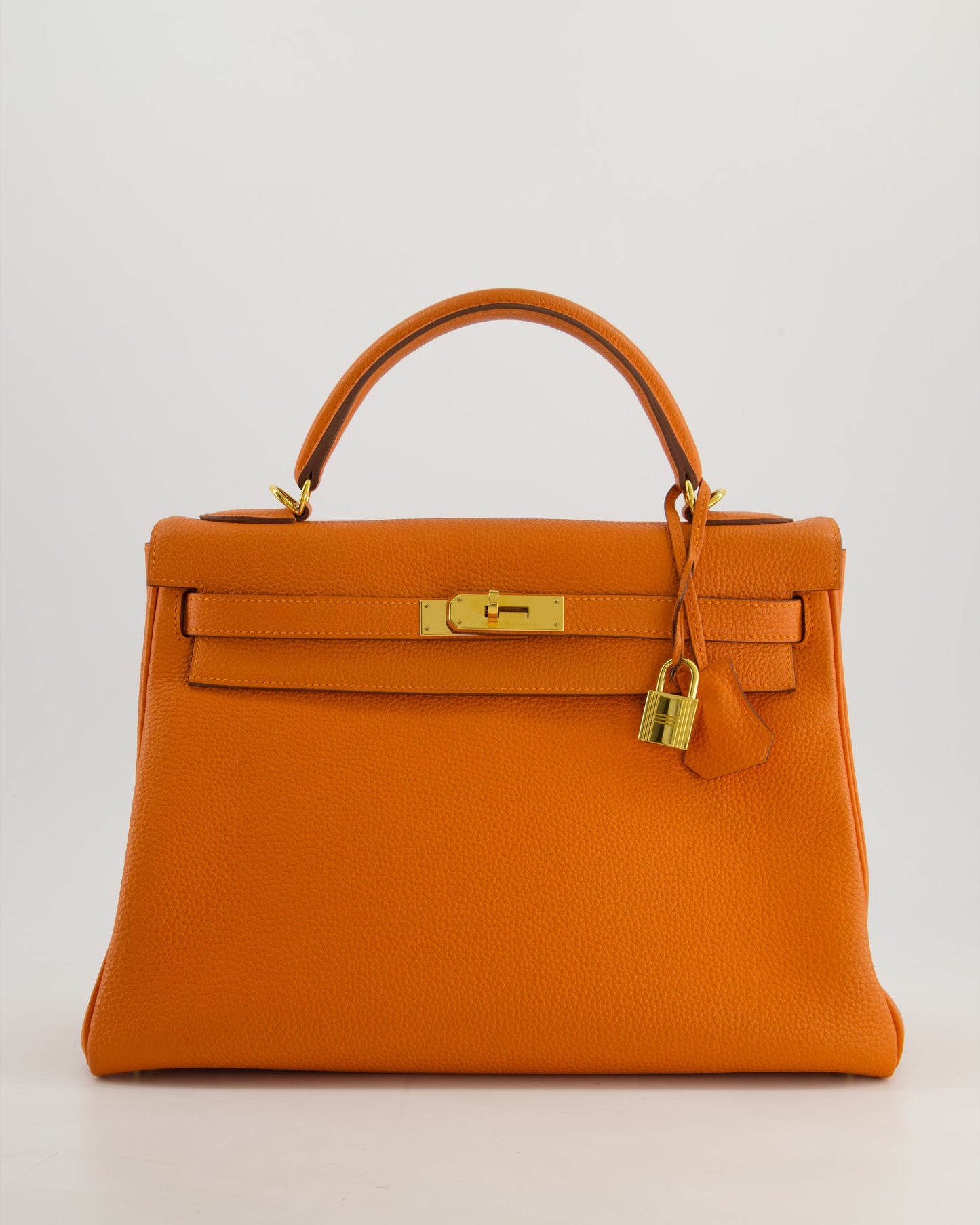Hermès HSS Kelly Bag 32cm Retourne in Orange Togo Leather with Gold Hardware
