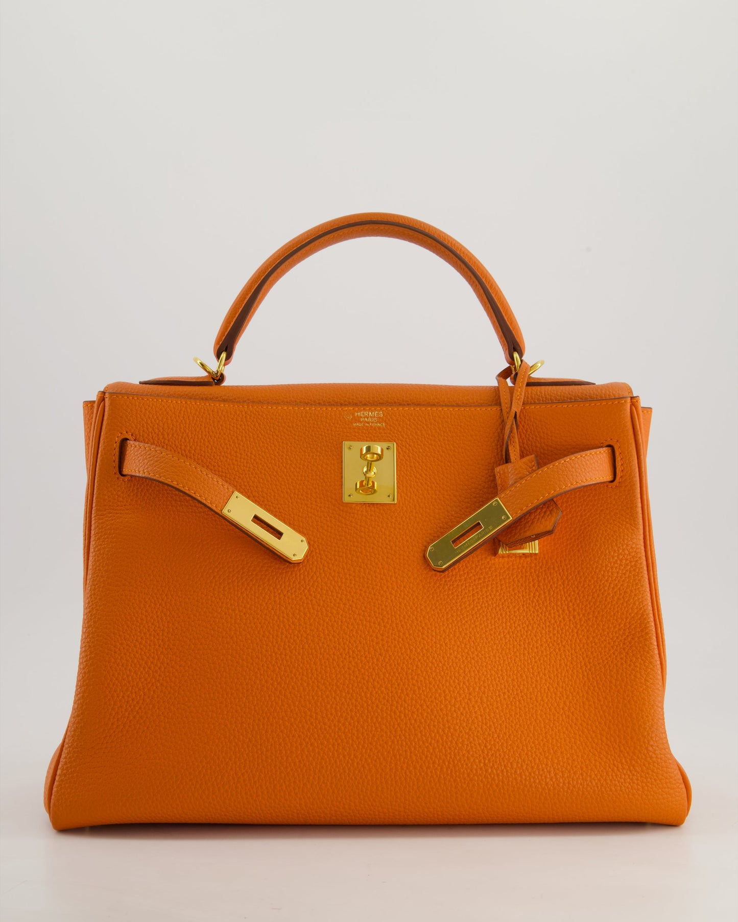 Hermès HSS Kelly Bag 32cm Retourne in Orange Togo Leather with Gold Hardware