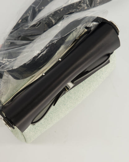 *NEW RELEASE & FIRE PRICE* Hermès Herbag Zip 20 Bag in Ecru, Vert Viking Canvas & Noir Vache Hunter Leather with Palladium Hardware