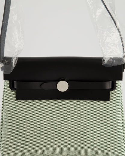 *NEW RELEASE & FIRE PRICE* Hermès Herbag Zip 20 Bag in Ecru, Vert Viking Canvas & Noir Vache Hunter Leather with Palladium Hardware