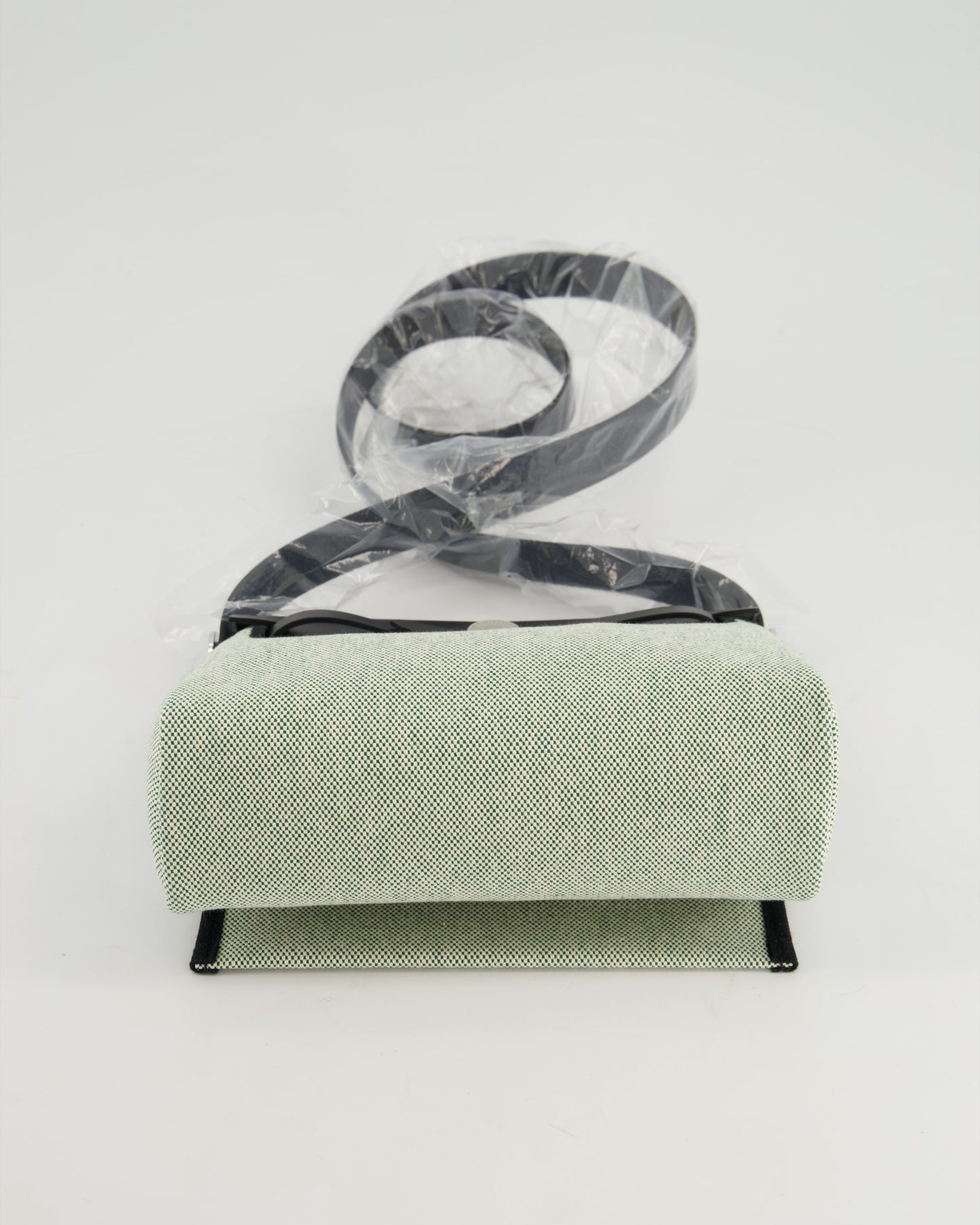 *NEW RELEASE & FIRE PRICE* Hermès Herbag Zip 20 Bag in Ecru, Vert Viking Canvas & Noir Vache Hunter Leather with Palladium Hardware