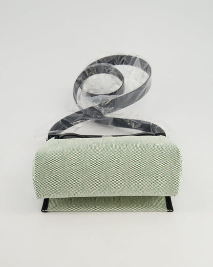 *NEW RELEASE & FIRE PRICE* Hermès Herbag Zip 20 Bag in Ecru, Vert Viking Canvas & Noir Vache Hunter Leather with Palladium Hardware