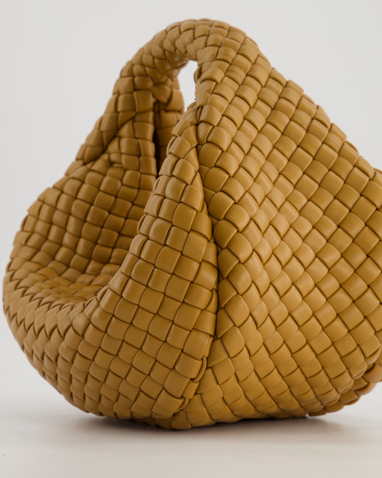 Bottega Veneta Padded Jodie Bag in Caramel Intrecciato Leather with Gold Hardware