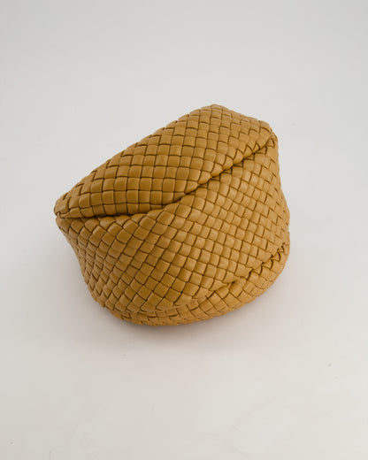 Bottega Veneta Padded Jodie Bag in Caramel Intrecciato Leather with Gold Hardware