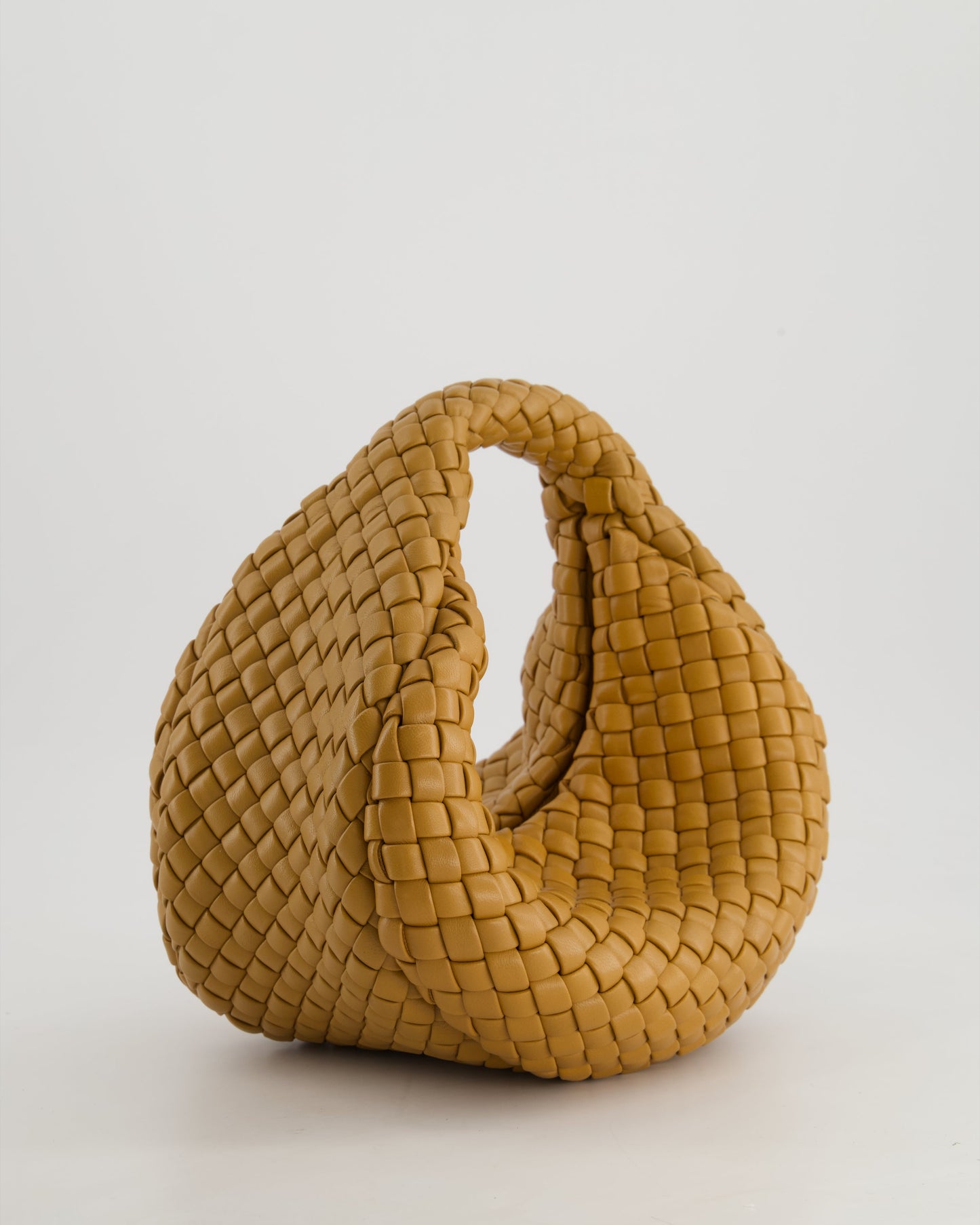 Bottega Veneta Padded Jodie Bag in Caramel Intrecciato Leather with Gold Hardware