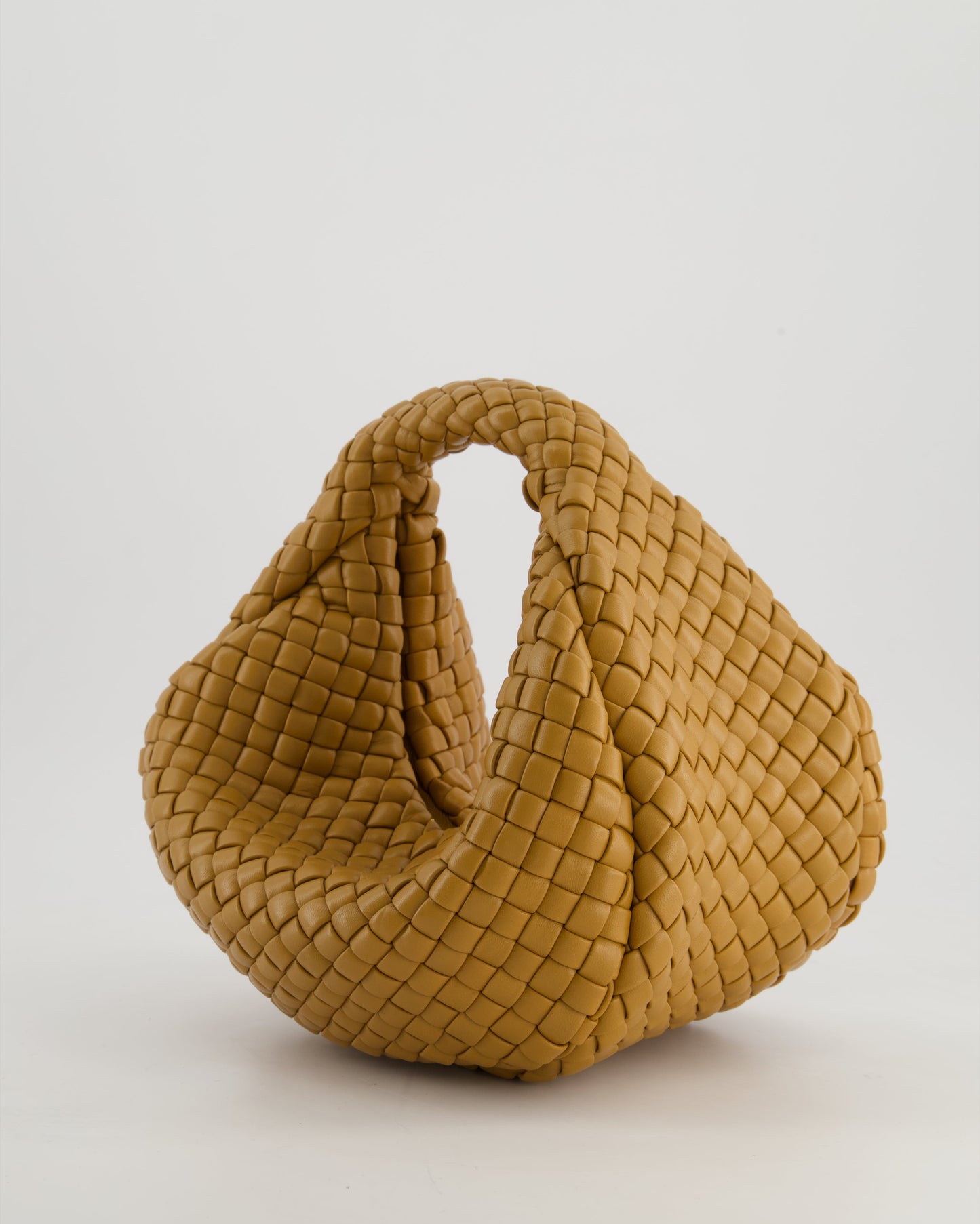 Bottega Veneta Padded Jodie Bag in Caramel Intrecciato Leather with Gold Hardware
