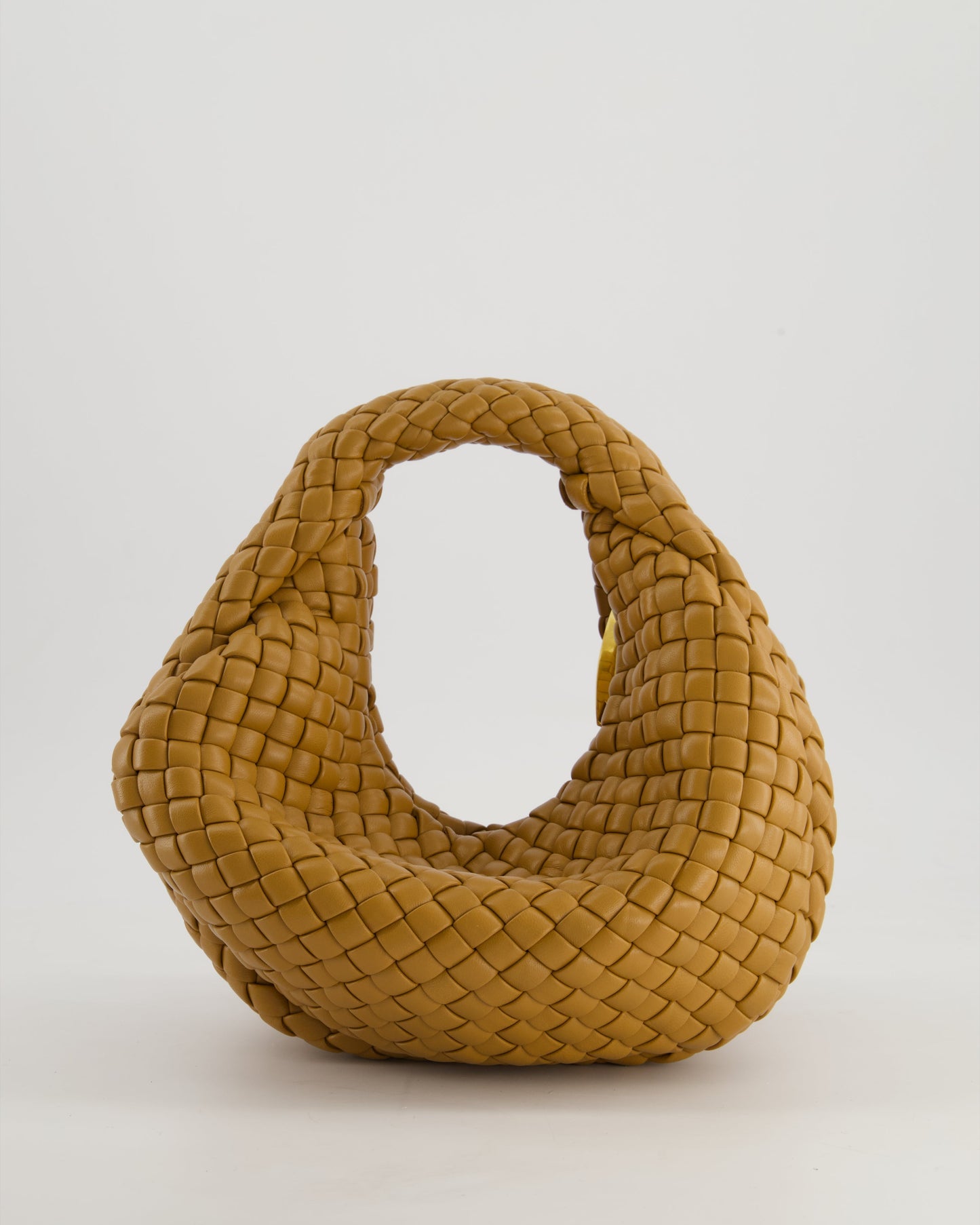 Bottega Veneta Padded Jodie Bag in Caramel Intrecciato Leather with Gold Hardware