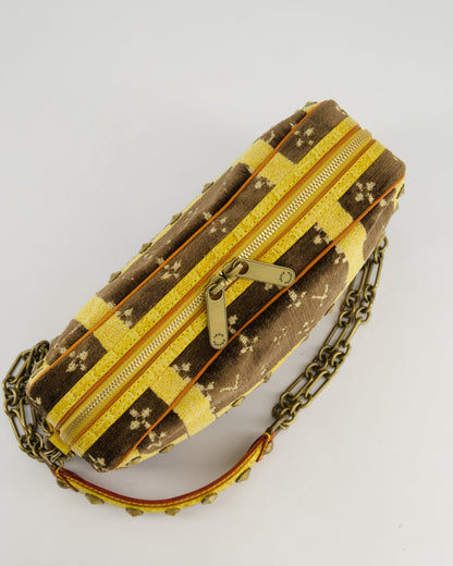 Louis Vuitton Trompe L'Oeil Trocadero Velvet Monogram Shoulder Bag with Croc Leather Trim and Antique Gold Hardware