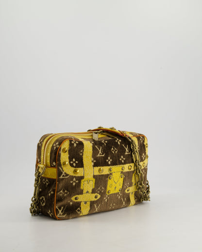 Louis Vuitton Trompe L'Oeil Trocadero Velvet Monogram Shoulder Bag with Croc Leather Trim and Antique Gold Hardware