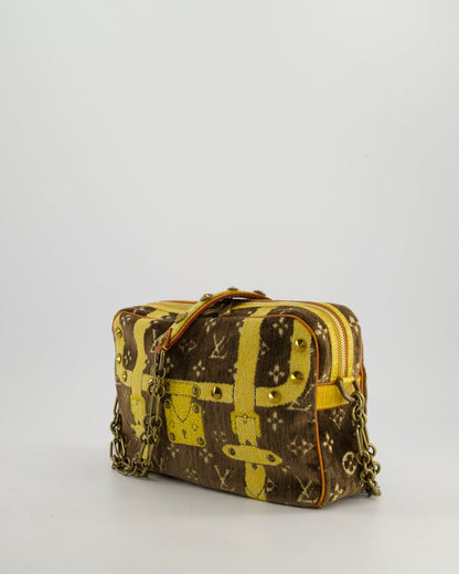 Louis Vuitton Trompe L'Oeil Trocadero Velvet Monogram Shoulder Bag with Croc Leather Trim and Antique Gold Hardware