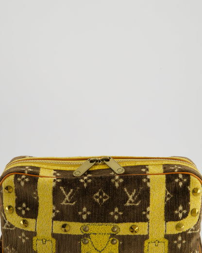 Louis Vuitton Trompe L'Oeil Trocadero Velvet Monogram Shoulder Bag with Croc Leather Trim and Antique Gold Hardware