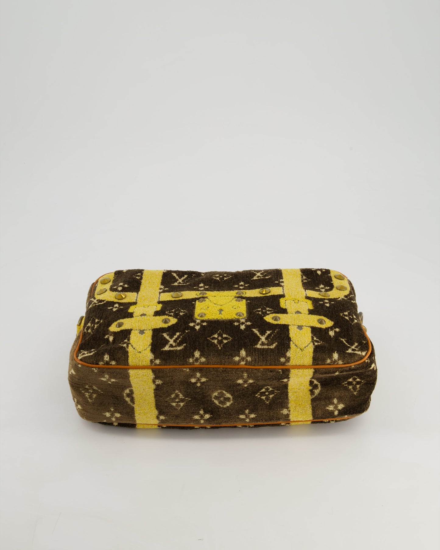 Louis Vuitton Trompe L'Oeil Trocadero Velvet Monogram Shoulder Bag with Croc Leather Trim and Antique Gold Hardware