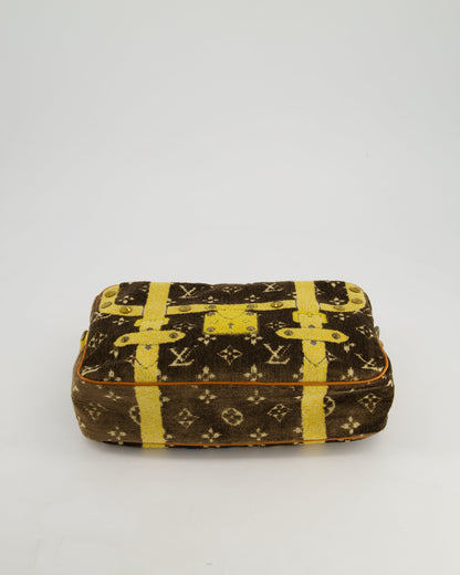 Louis Vuitton Trompe L'Oeil Trocadero Velvet Monogram Shoulder Bag with Croc Leather Trim and Antique Gold Hardware