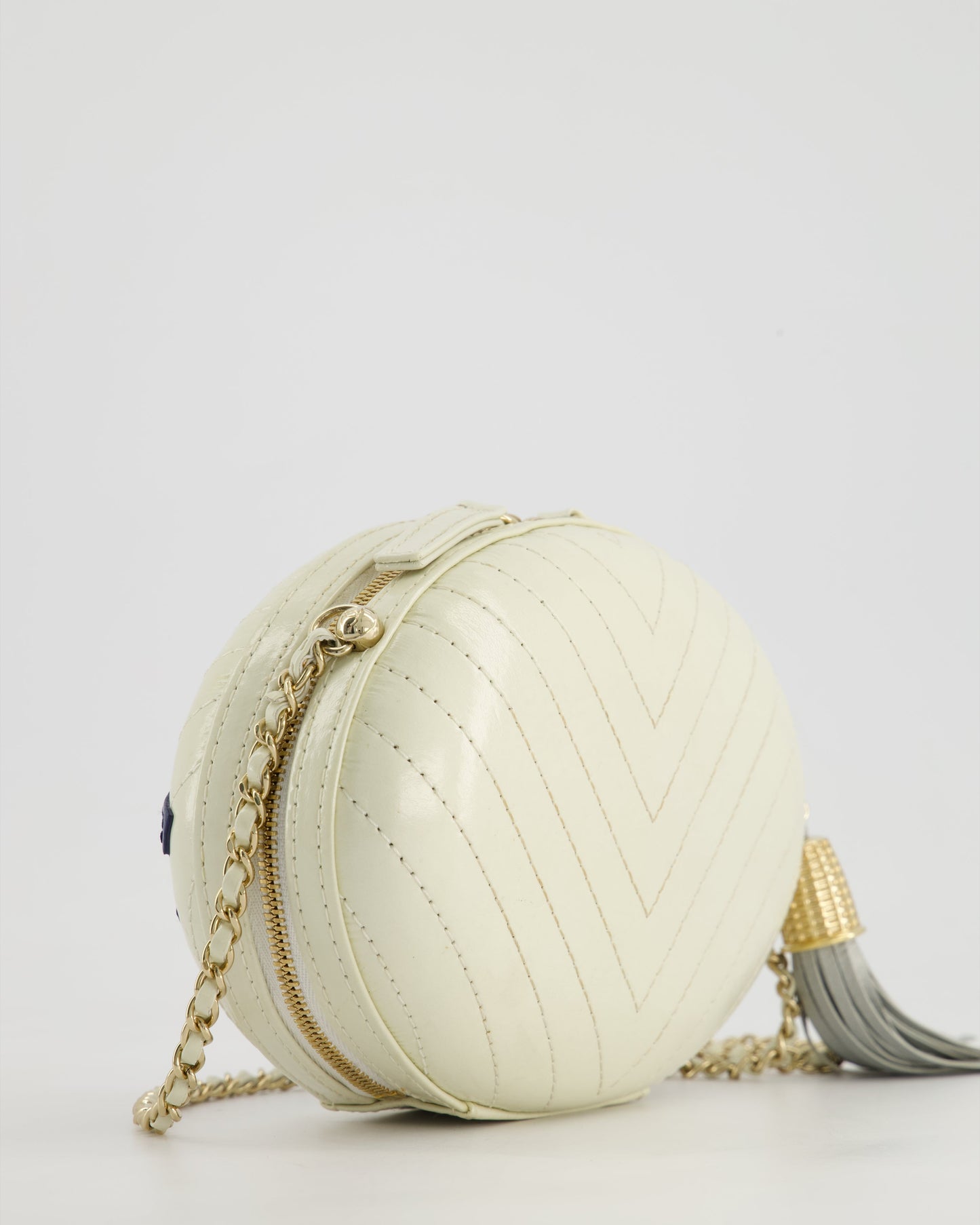Chanel Cruise 2019 "La Pausa" Crossbody Bag with Champagne Gold Hardware and Tassel Detail