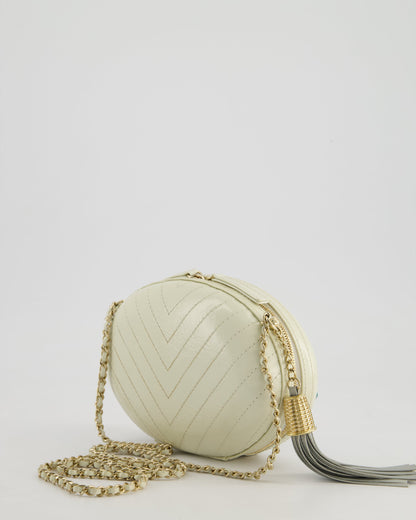 Chanel Cruise 2019 "La Pausa" Crossbody Bag with Champagne Gold Hardware and Tassel Detail