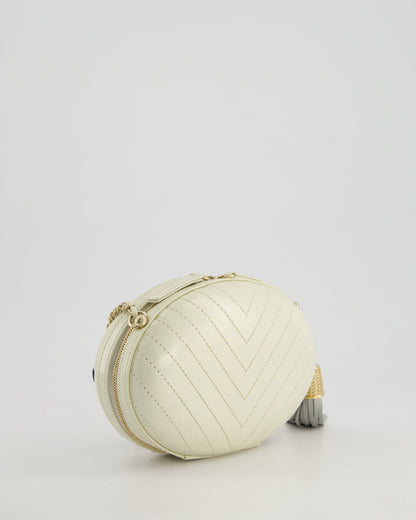 Chanel Cruise 2019 "La Pausa" Crossbody Bag with Champagne Gold Hardware and Tassel Detail