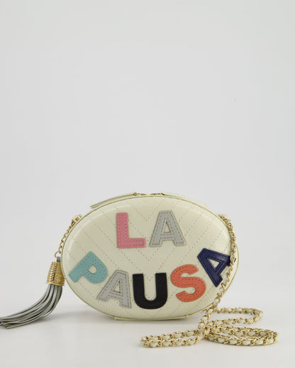 Chanel Cruise 2019 "La Pausa" Crossbody Bag with Champagne Gold Hardware and Tassel Detail