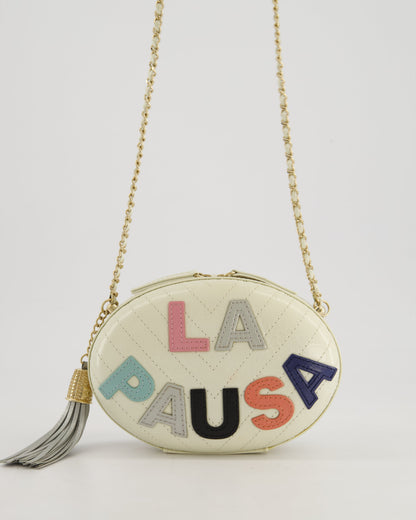 Chanel Cruise 2019 "La Pausa" Crossbody Bag with Champagne Gold Hardware and Tassel Detail