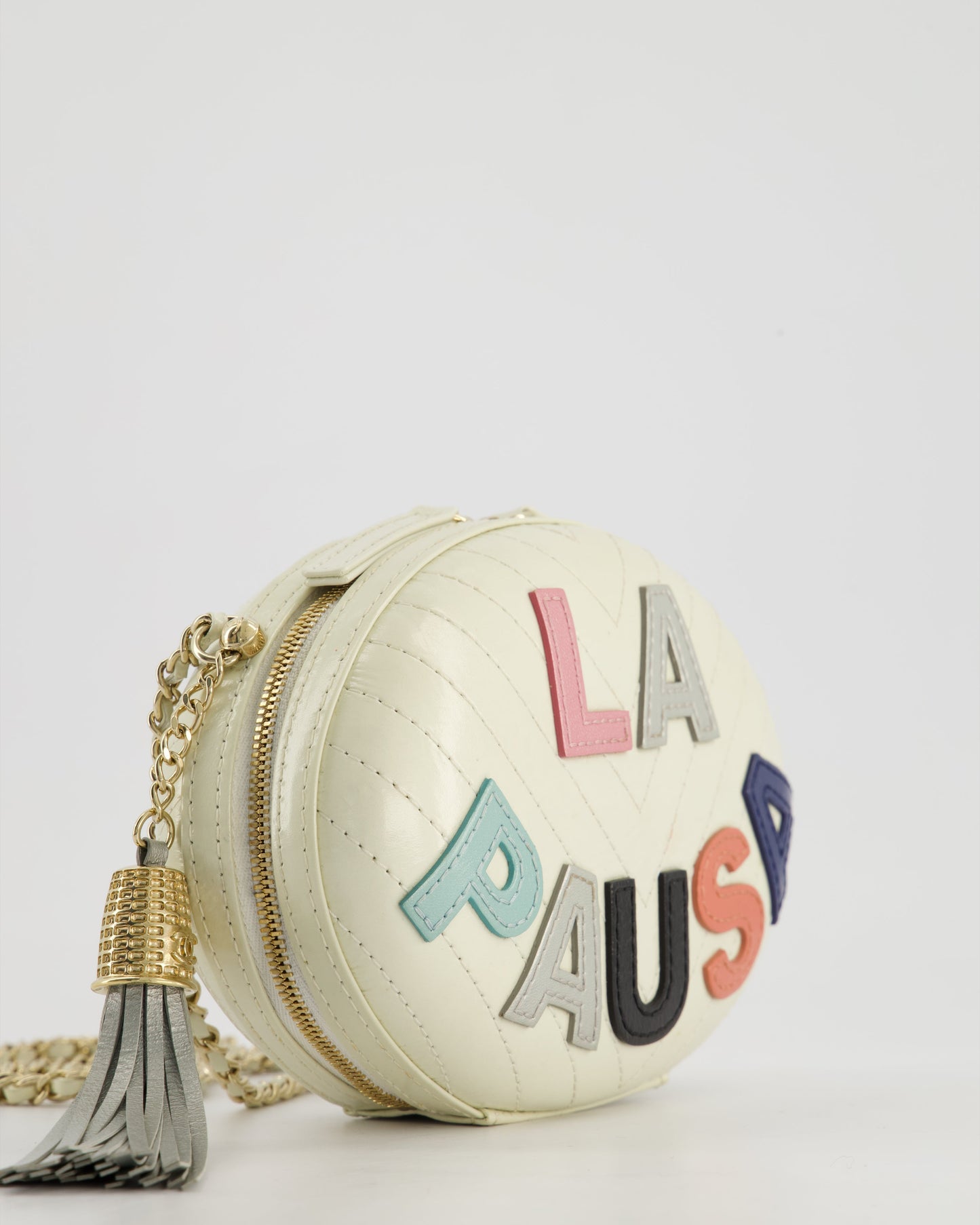 Chanel Cruise 2019 "La Pausa" Crossbody Bag with Champagne Gold Hardware and Tassel Detail