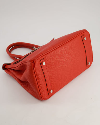 Hermès Birkin 30cm Bag Retourne Rouge Tomate in Clemence Leather with Palladium Hardware