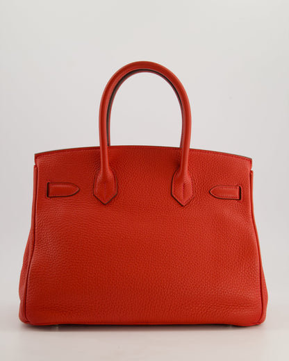 Hermès Birkin 30cm Bag Retourne Rouge Tomate in Clemence Leather with Palladium Hardware