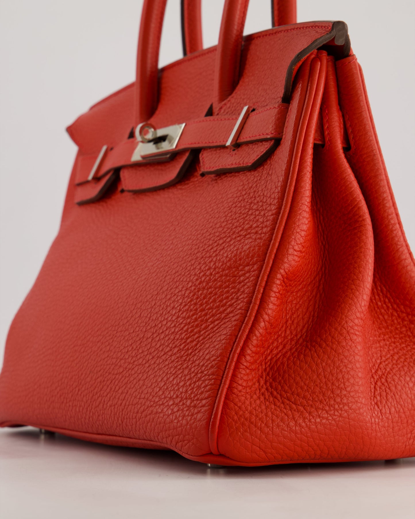 Hermès Birkin 30cm Bag Retourne Rouge Tomate in Clemence Leather with Palladium Hardware
